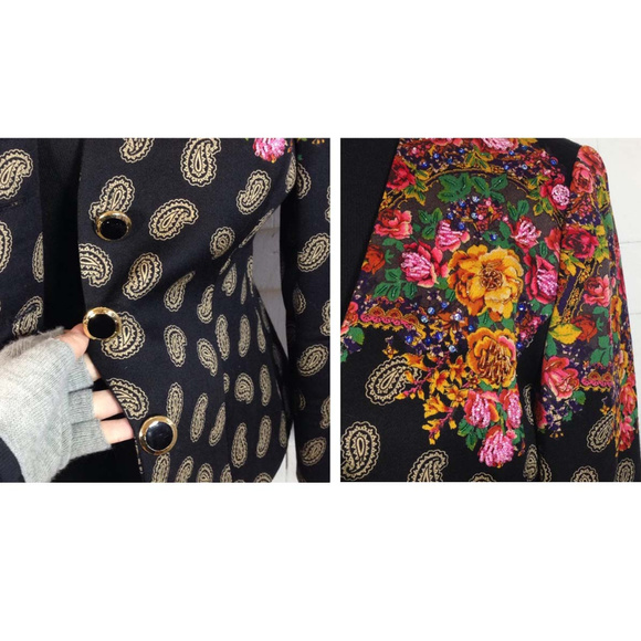 Vintage sz 12 Emanuel UNGARO Paisley Print Blazer - Picture 6 of 7